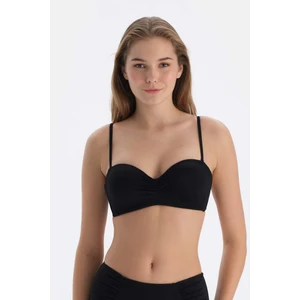 Siyah Straplez Kaplı Bikini Üst