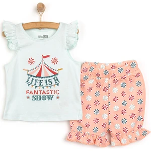 HelloBaby Basic Sirk Temalı Fırfırlı Atlet-Şort Kız Bebek