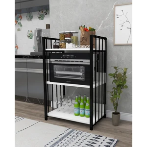 3E Dekorasyon Yapı Mutfak Dolabı Raflı Mikrodalga Mutfak Çok Amaçlı Düzenleyici Banyo Dolabı Kahve Köşesi Mdf 120CM