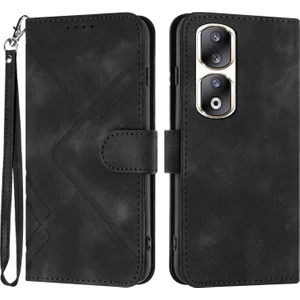 BDT Market Honor 90 Pro Için Kılıf Kart Yuvası Standlı Flip Cüzdan Pu Deri Manyetik Kapak (Yurt Dışından)
