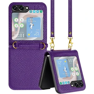Manyi Market Telefon Kılıfı Için Samsung Galaxy Z Flip 5 Cüzdan Flip Folio Litchi Desen Pu (Yurt Dışından)