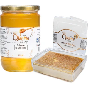 Queen Honey Süzme Balı 850 gr + Queen Honey Ham Petek Balı 340 gr
