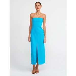90758 Straplez Elbise-Aqua