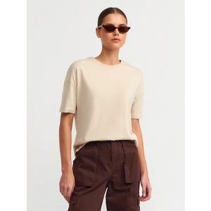 3683 Basic T-Shirt-Açık Bej