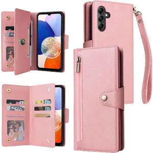 BDT Boutique Samsung Galaxy A15 5g Için Kılıf ile El Kayışı Kart Tutucu Fermuar Cüzdan (Yurt Dışından)
