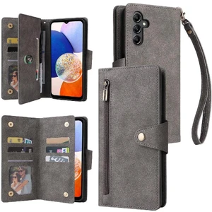 BDT Boutique Samsung Galaxy A15 5g Için Kılıf ile El Kayışı Kart Tutucu Fermuar Cüzdan (Yurt Dışından)