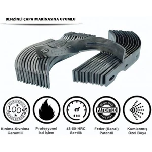 Federli Bolat Benzinli Çapa Makinası Çapa Bıçağı Takımı (24 cm - 24 Adet)