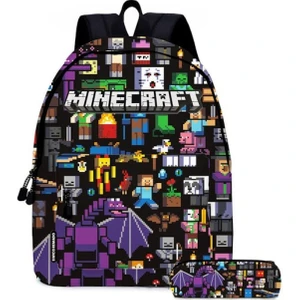 Kalem Kutulu Sevimli Karikatür Minecraft Okul Çantası (Yurt Dışından)