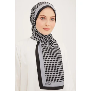 Petek Modal Şal Siyah Gri