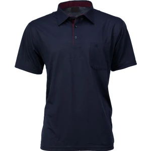 Erkek Gömlek Yaka Cepli Kısa Kollu Normal Kesim Tam Kalıp Premium Pamuklu Kumaş T-Shirt