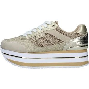 Kadın Kalın Tabanlı Gold Logolu Sneaker