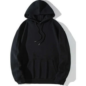Unisex Basic Kapüşonlu Cepli Sweatshirt