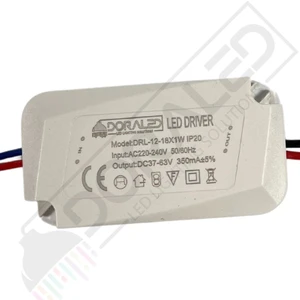Dora Led 12-18X1W 350Ma 37-63V Power Led Driver IP20 Power Led Sürücü