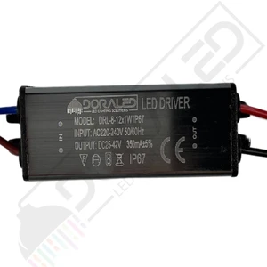 Dora Led 8-12X1W 350Ma 25-42V Power Led Driver IP67 Power Led Sürücü