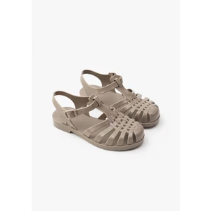 Nişantaşı Shoes Anderline Jr. Koyu Bej Mat Kemer Detay Çocuk Sandalet