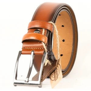 Pars Craft Hakiki Deri Erkek Kemer 3,5 cm Taba Klasik Kumaş Pantolon Kemeri