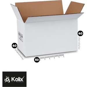 50X40X40 Taşınma Kolisi Çeyiz Kolisi Taşıma Paketleme Kolisi  Karton Koli Beyaz 10 Adet
