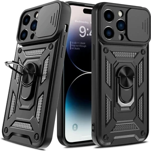 Apple iPhone 15 Pro Kılıf Pars Yüzüklü Tank Standlı Kapak