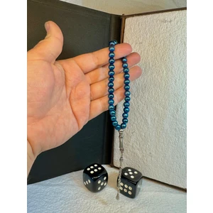 Anemore Collection Hematit Taşı Tesbih Mavi Renkli Küre Kesim T-6