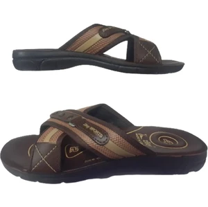 Erkek Kahverengi Çapraz Model Günlük Yürüyüş Terlik ZL023-010