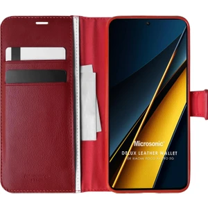 Xiaomi Poco X6 Pro 5g Kılıf Delux Leather Wallet Kırmızı