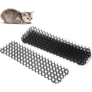 Htun Sivri Uçlu Kedi Karşıtı, Sivri Uçlu Kireç Önleyici Kedi Mat, Dış Mekan Kedi Kovucu Mat Anti-Kedi Başak, Bahçe Çiti Için Diken Izgaralı Köpek Önleyici Mat 13*47CM (Siyah) (Yurt Dışından)