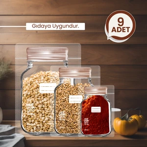 Bakır Metal Kapaklı Kavanoz Görünümlü Saklama Poşeti 9 Adet 3 Büyük 3 Orta 3 Küçük