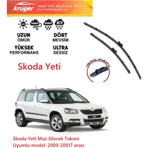 Skoda Yeti Ön Cam Silecek Seti 2009-2017 Arası Araca Özel Orjinal Aparat 60X48