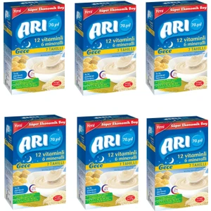 Arı Mama Gece 12 Vitaminli 6 Mineralli Sütlü 7 Tahıllı Pirinç Unu 6'lı 500 gr