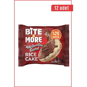 Bite & More Rice Cake 18 Gram x 12 Adet Milk Chocolate Coated (Pirinç Patlağı Sütlü Çikolata Kaplı)