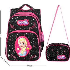 Giza Waddell Lisanslı Emboss Buz Kız Desenli Ilköğretim Okul Sırt Çantası ve Beslenme Çantası