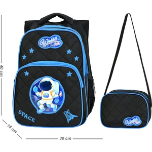 Giza Waddell Lisanslı Astronot Emboss Ilkokul Sırt Çantası ve Beslenme Çantası