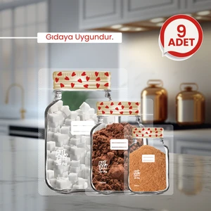 Kalp Desenli Metal Kapaklı Kavanoz Görünümlü Saklama Poşeti