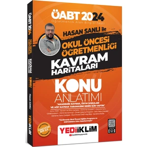 Yediiklim Yayınları 2024 ÖABT Hasan Sanlı ile Okul Öncesi Öğretmenliği Kavram Haritaları Konu Anlatımı
