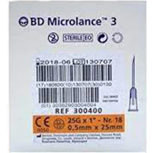 Bd Microlance Turuncu Iğne Ucu 25GX1-NR.18 0,5 x 25MM 100 Adet (3 Kutu)