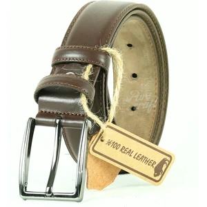 ParscraftParscraft Hakiki Deri Erkek Kemer 3,5 cm Dikişli Taba Klasik Kumaş Pantolon Kemeri