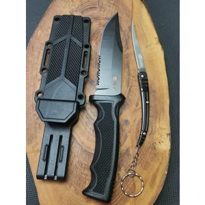Güneş Outdoor Isme Özel 23 cm Sert Kılıflı Avcı Bıçağı ve 17 cm Kılçık Çakı
