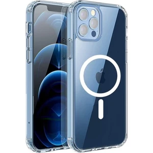 Premium Serisi iPhone 14 Pro uyumlu Kablosuz Şarj Magsafe Uyumlu Köşe Korumalı Şeffaf Kılıf