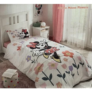 Lisanslı Disney Minnie Mouse Flowers Tek Nevresim Takımı
