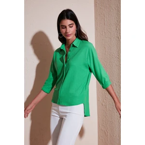 Arkası Uzun Truvakar Kol Gömlek Bayan Gömlek 5865596