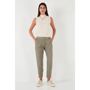 Pamuklu Normal Bel Regular Fit Kemerli Pantolon Kadın Pantolon 668YP4152
