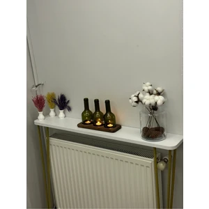 Petek Üstü Raf Dresuar Kalorifer Peteği Rafı Kitaplık Beyaz Oval Kesim
