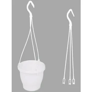 Serada Decor Plant Katı Plastik Makrome Askılı Saksı 20 Adet Beyaz 16 cm