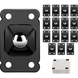 16 Adet Siyah Mini Tekerler Tekerlekler Kendinden Yapışkanlı Paslanmaz Çelik Macun 360 Derece Rotasyon Çöp Tenekesi Tekeri (Yurt Dışından)