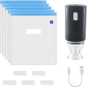 USB Şarj Edilebilir Elektrikli Hava Pompası Kurutucu + 5 Adet Çanta Seti 3D Yazıcı Için Pla Filament Vakum Torbası 1-Key Hızlı Pompalama (Yurt Dışından)