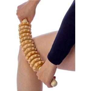 Fizyo Tedarik Ahşap Kavisli Masaj Sopası Selülit ve Karın Masaj Rulosu