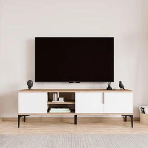 Tarz Tv Ünitesi , Raflı Tv Sehpası , 180 cm Tv Konsolu (Full Beyaz)