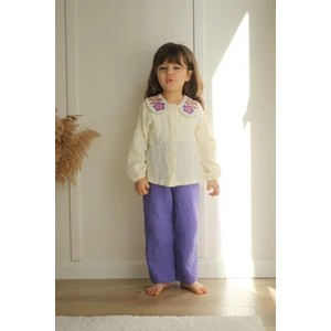 Miniko Kids Kız Çocuk Muslin Kumaş Pantolon Ikili Takım