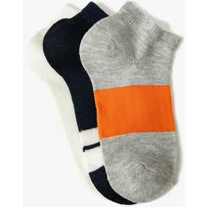 3'lü Çizgili Patik Çorap Seti