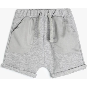 Şort Beli Bağlamalı Cepli Paraşüt Cep Detaylı